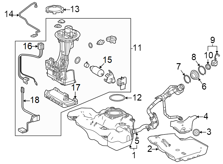 Diagram Fuel system components. for your Toyota