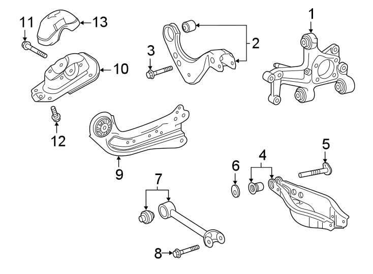 Diagram REAR SUSPENSION. SUSPENSION COMPONENTS. for your 2013 Toyota Matrix   