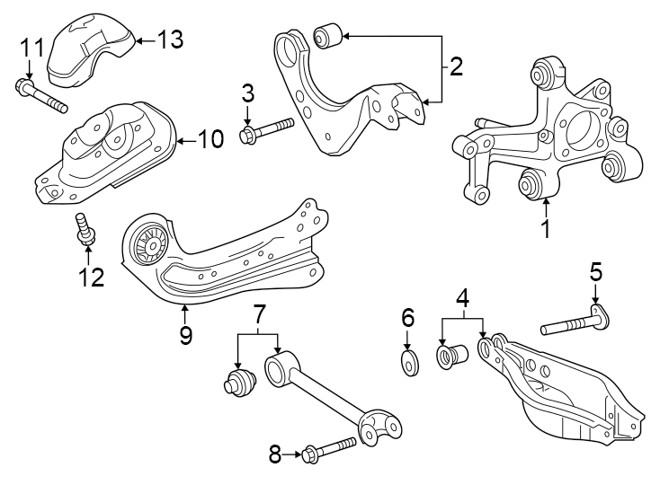 Diagram Rear suspension. Suspension components. for your Toyota