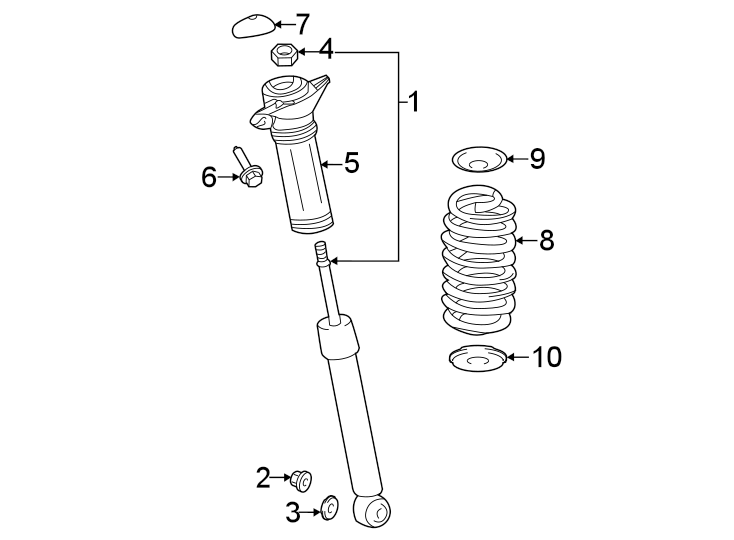 Diagram REAR SUSPENSION. SHOCKS & COMPONENTS. for your 2018 Toyota Prius Prime   