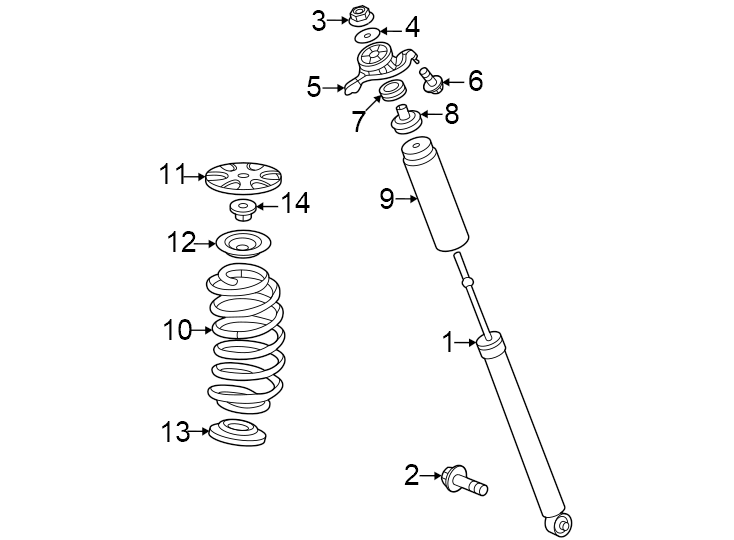 Diagram Rear suspension. Shocks & components. for your 2018 Toyota Tundra   