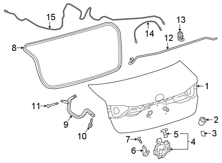 Diagram TRUNK LID. LID & COMPONENTS. for your Toyota Corolla  