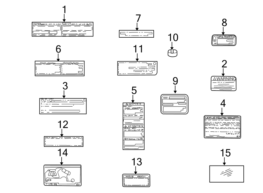 Diagram INFORMATION LABELS. for your 2009 Toyota Camry  SE SEDAN 