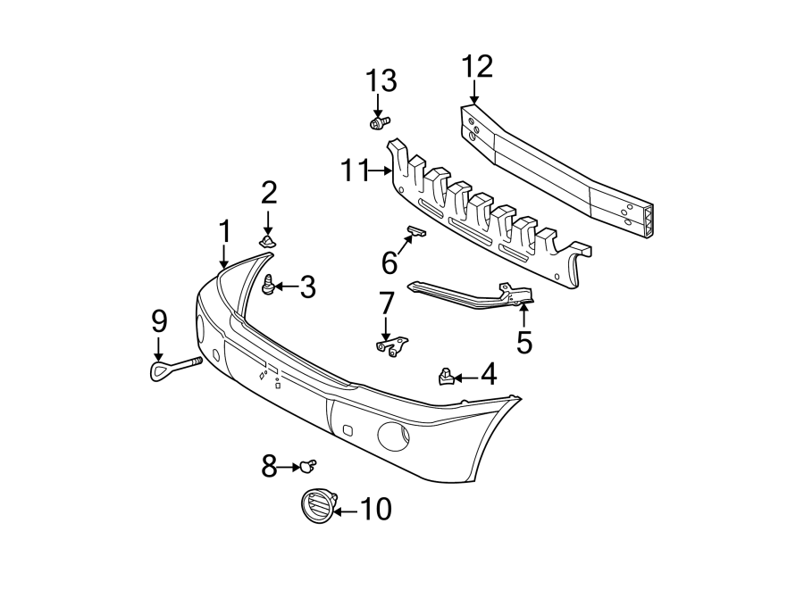 Diagram FRONT BUMPER. BUMPER & COMPONENTS. for your 2020 Toyota Highlander  Hybrid XLE Sport Utility 