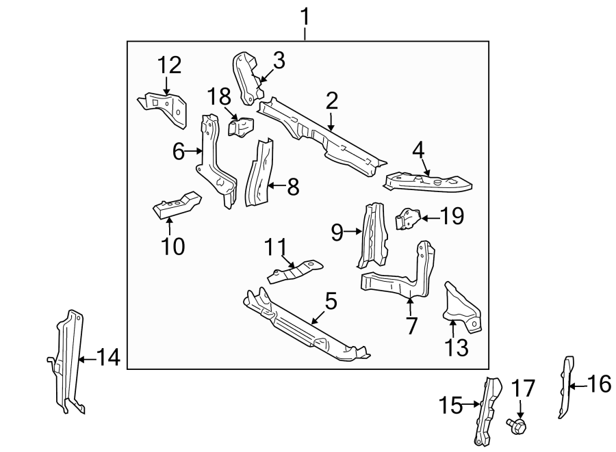 Diagram RADIATOR SUPPORT. for your 2024 Toyota Prius Prime   