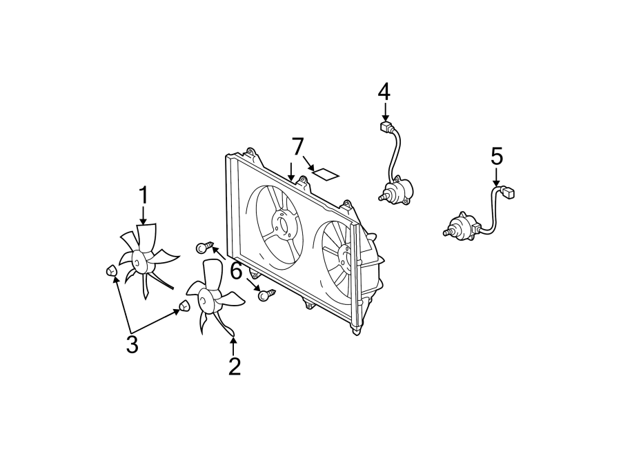 Diagram Cooling fan. for your 2012 Toyota Tacoma  Base Standard Cab Pickup Fleetside 