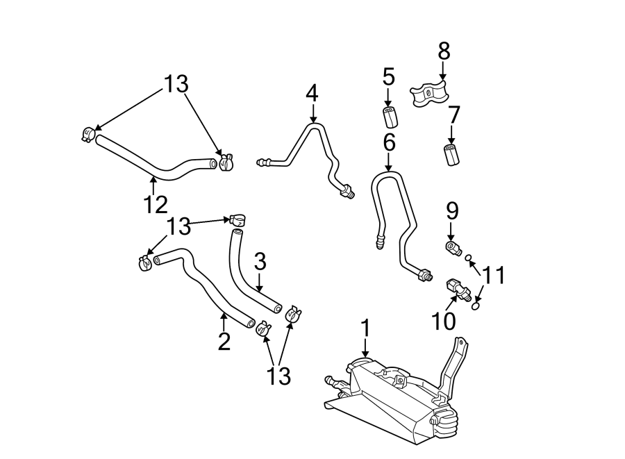 Diagram TRANS OIL COOLER. for your Toyota Highlander  