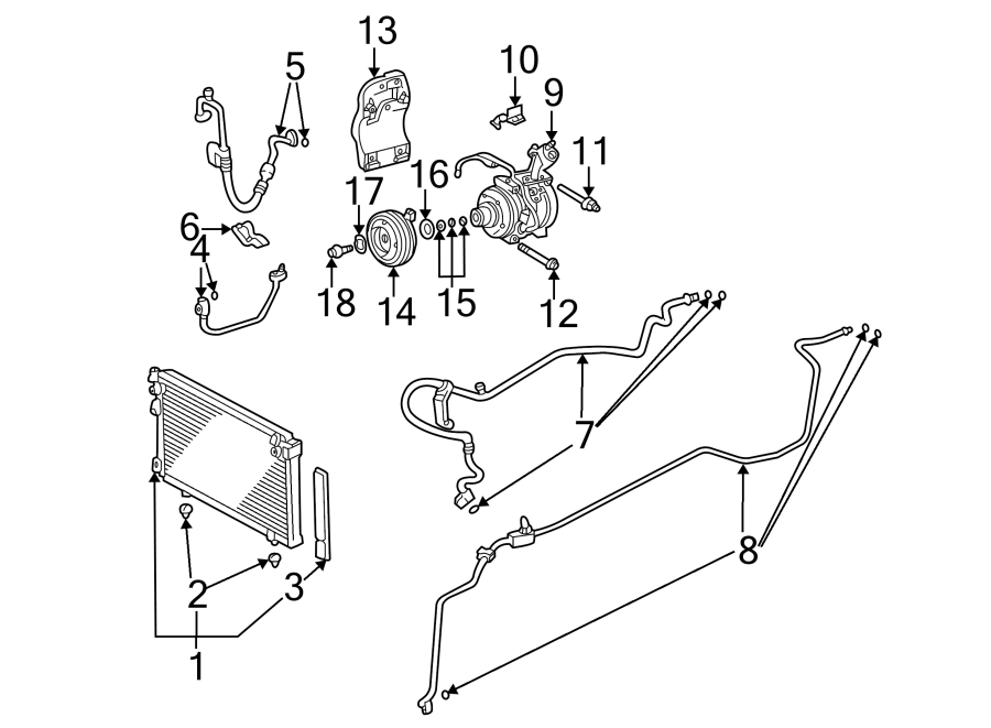 Diagram AIR CONDITIONER & HEATER. COMPRESSOR & LINES. CONDENSER. for your 2010 Toyota Camry   