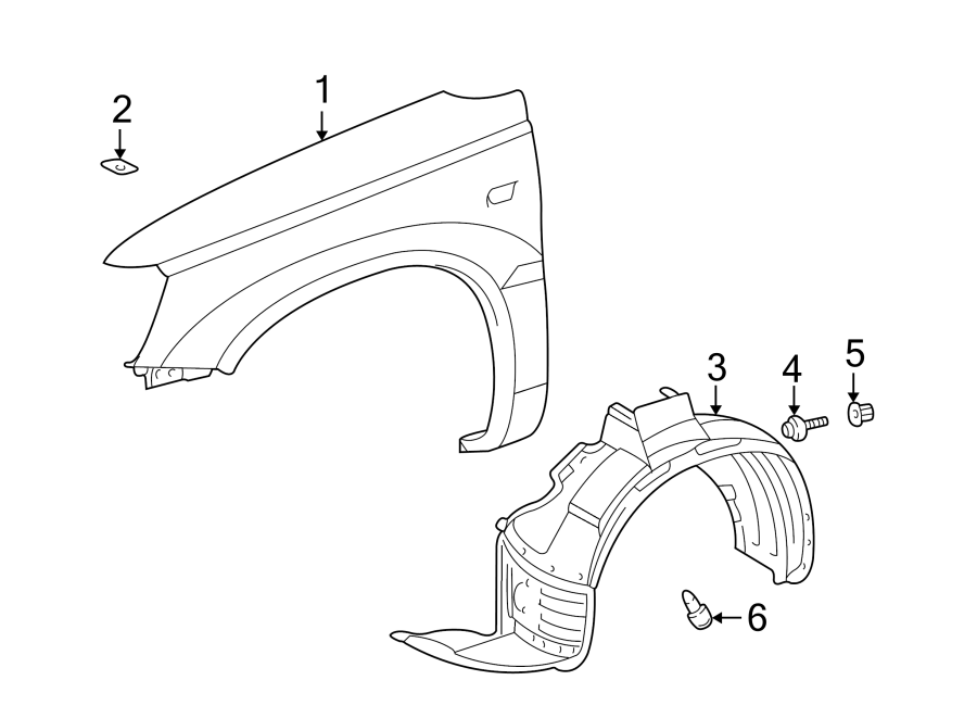 Diagram FENDER & COMPONENTS. for your Toyota