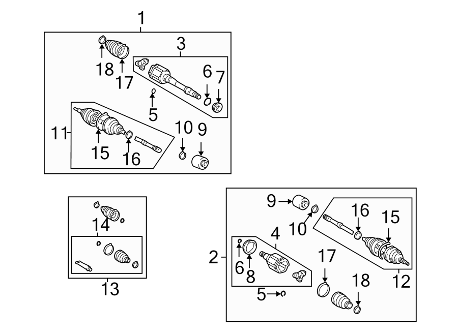 Diagram FRONT SUSPENSION. DRIVE AXLES. for your Toyota Highlander  