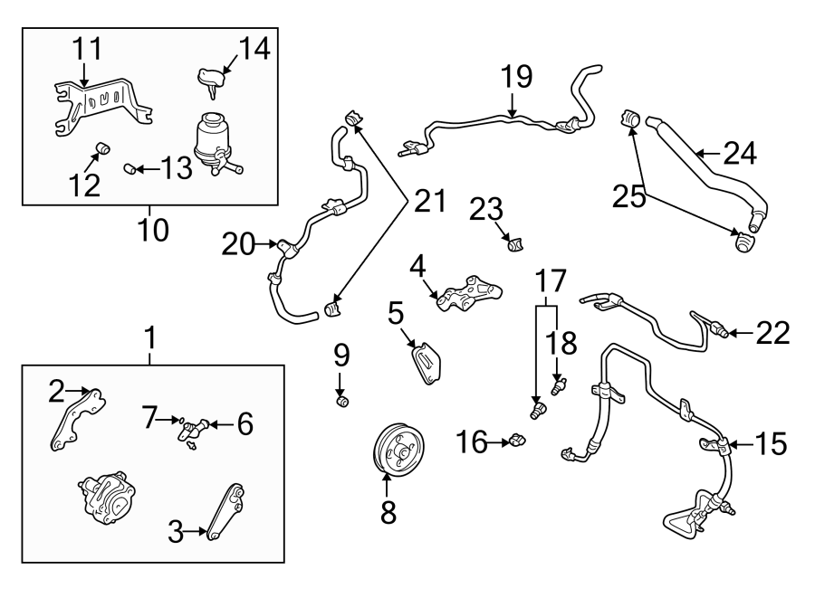 Diagram STEERING GEAR & LINKAGE. PUMP & HOSES. for your 2008 Toyota Tundra  SR5 Extended Cab Pickup Fleetside 