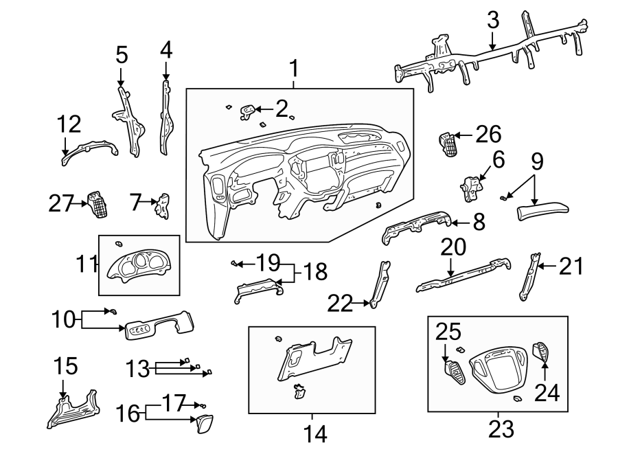 Diagram Instrument panel. for your 2008 Toyota 4Runner   