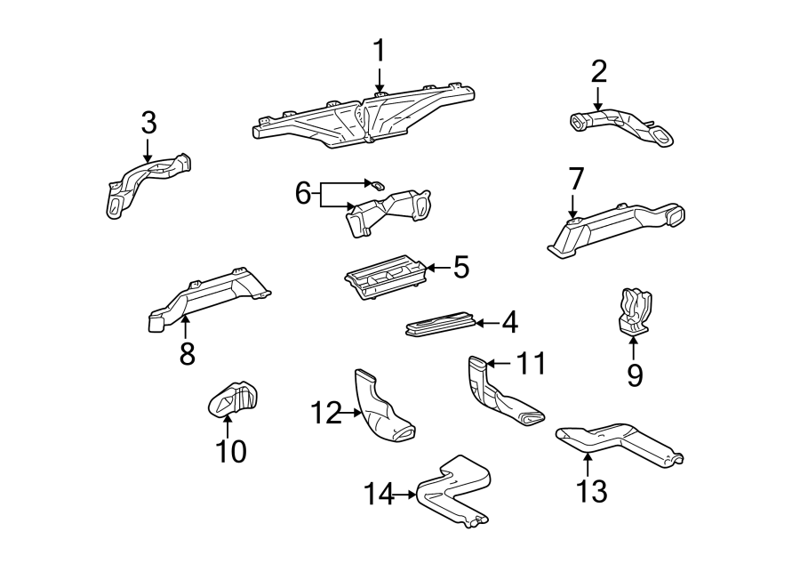 Diagram INSTRUMENT PANEL. DUCTS. for your 2005 Toyota Highlander   