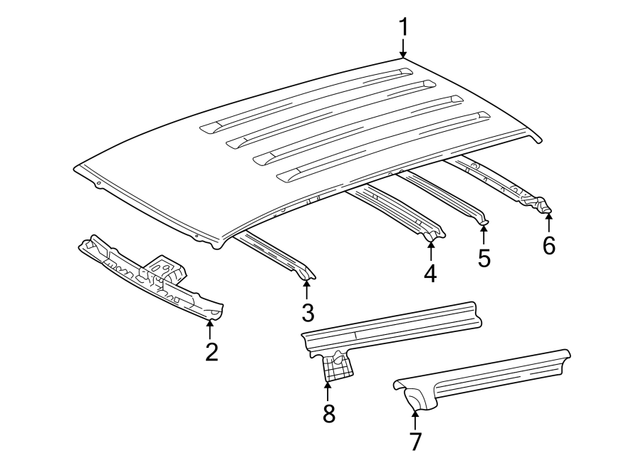 Full size assembly image of ROOF & COMPONENTS. (1/1)