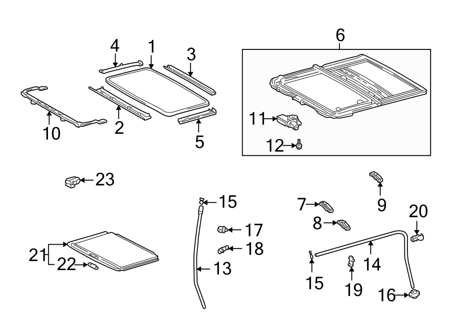 Diagram SUNROOF. for your Toyota Highlander  