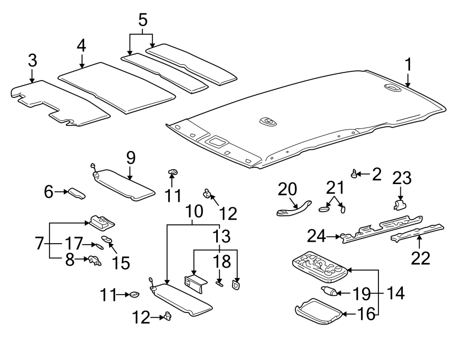 Diagram INTERIOR TRIM. for your 1992 Toyota Camry   