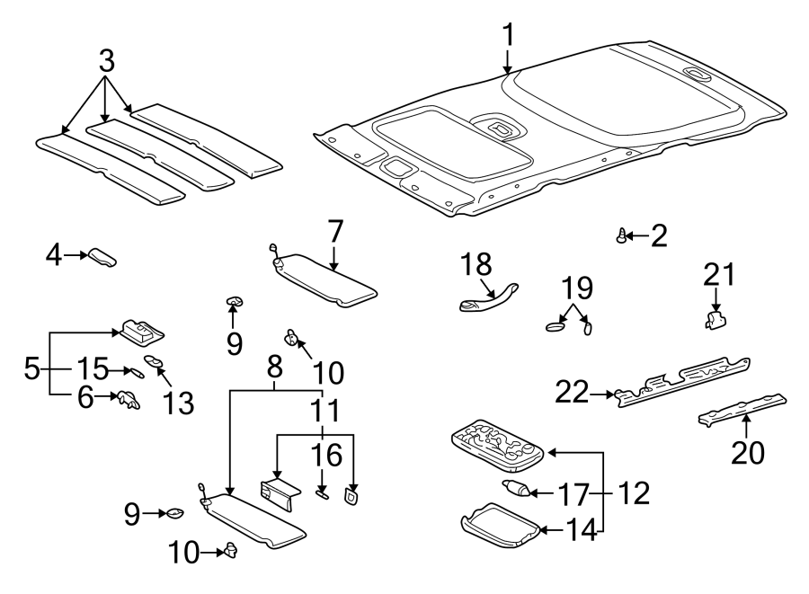 Diagram INTERIOR TRIM. for your 1992 Toyota Camry   