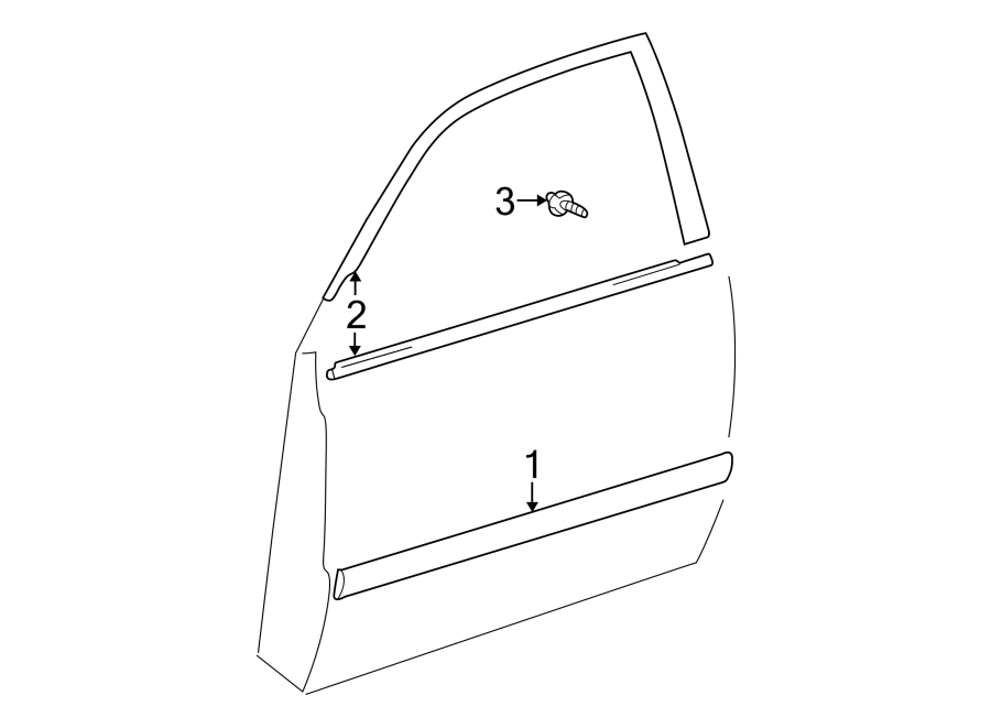 Diagram FRONT DOOR. EXTERIOR TRIM. for your 2005 Toyota 4Runner   