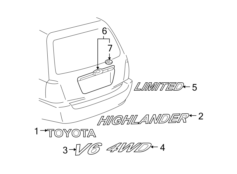 Diagram LIFT GATE. EXTERIOR TRIM. for your 2019 Toyota Prius Prime   