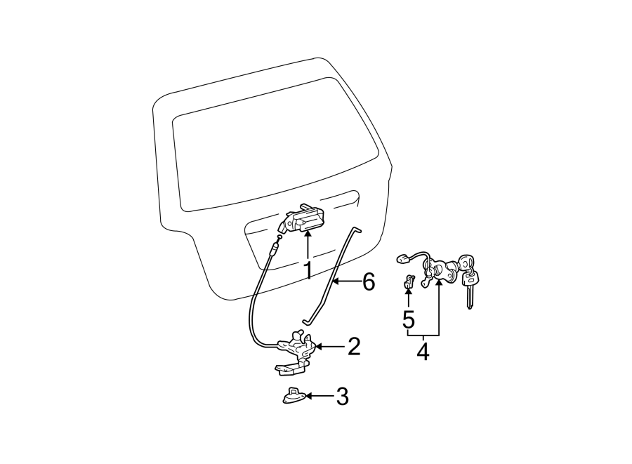 Diagram LIFT GATE. LOCK & HARDWARE. for your 2010 Toyota Tacoma   