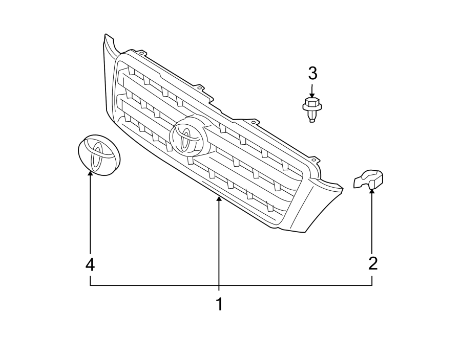 Diagram GRILLE & COMPONENTS. for your 2021 Toyota Prius Prime  XLE Hatchback 