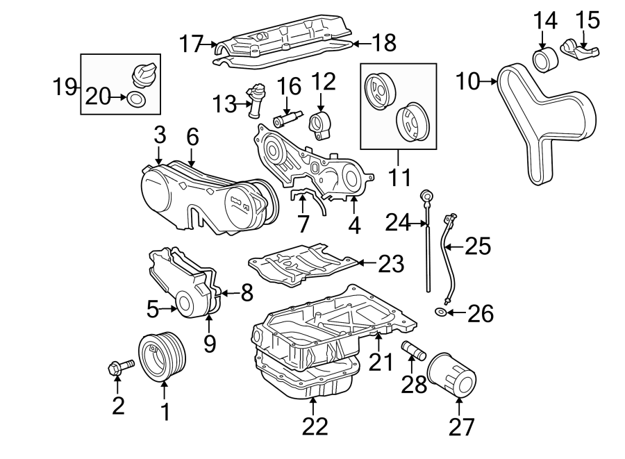 Diagram ENGINE / TRANSAXLE. ENGINE PARTS. for your 1996 Toyota Camry 3.0L V6 A/T LE SEDAN 