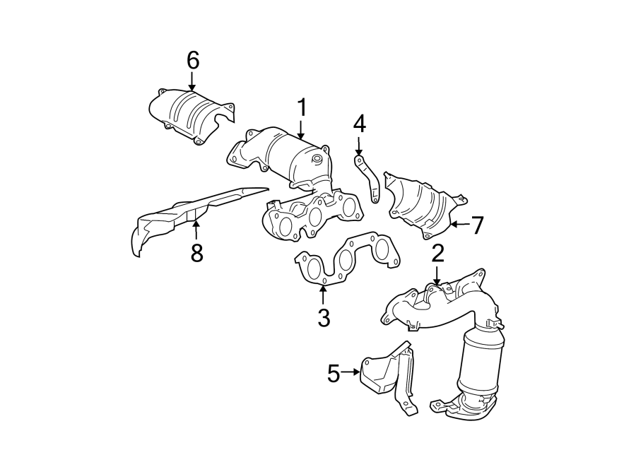 Diagram EXHAUST SYSTEM. MANIFOLD. for your 2020 Toyota 4Runner  SR5 Sport Utility 