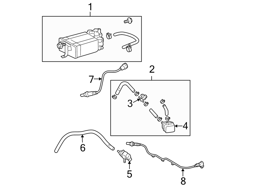 Diagram EMISSION SYSTEM. EMISSION COMPONENTS. for your 2016 Toyota Camry 2.5L A/T Special Edition Sedan 