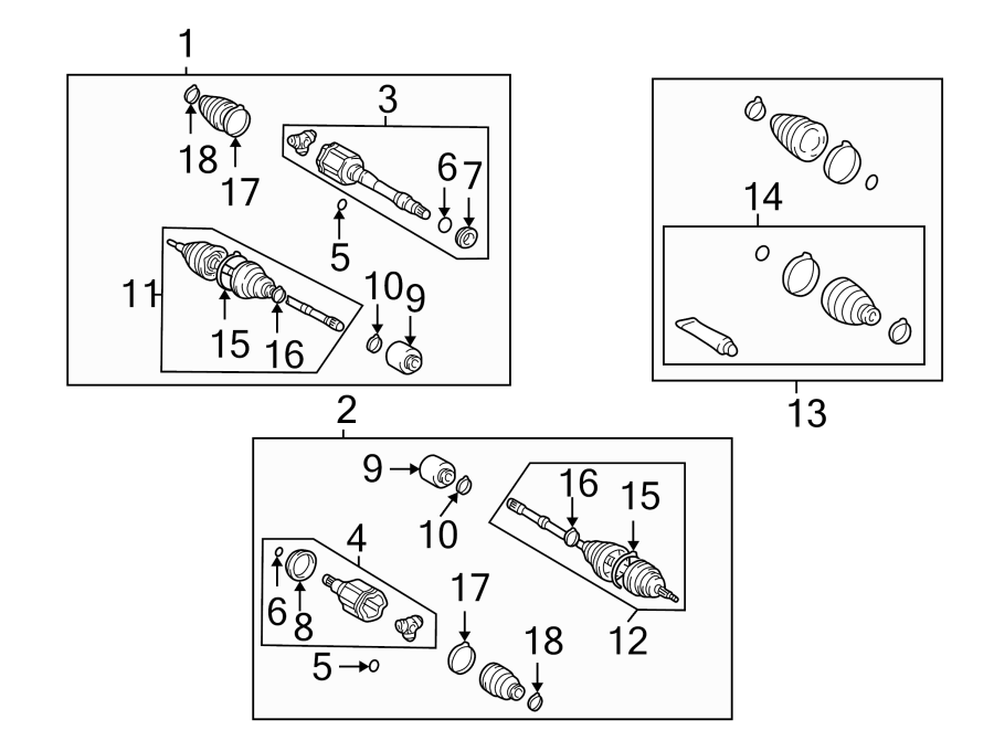 Diagram FRONT SUSPENSION. DRIVE AXLES. for your Toyota Highlander  