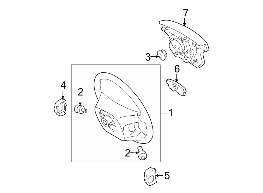 Diagram STEERING WHEEL & TRIM. for your 2019 Toyota Sequoia  TRD Sport Sport Utility 