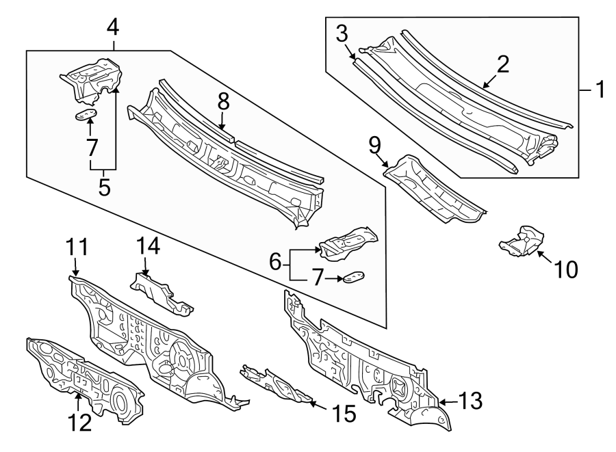 Diagram COWL. for your 2015 Toyota Venza   