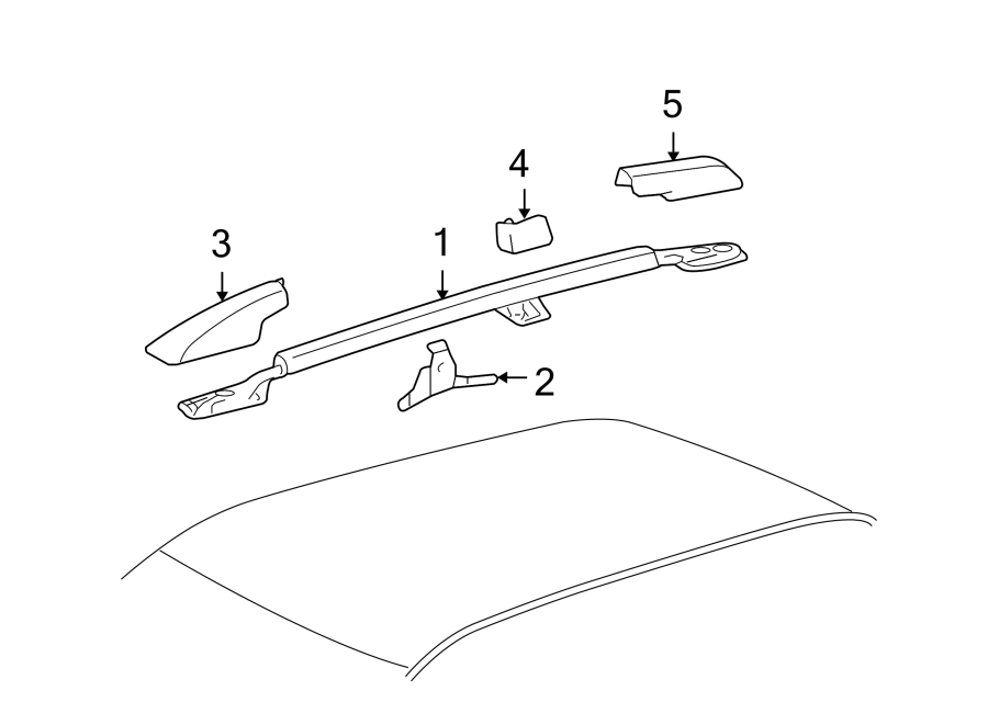 Diagram Roof rack. for your Toyota Highlander  