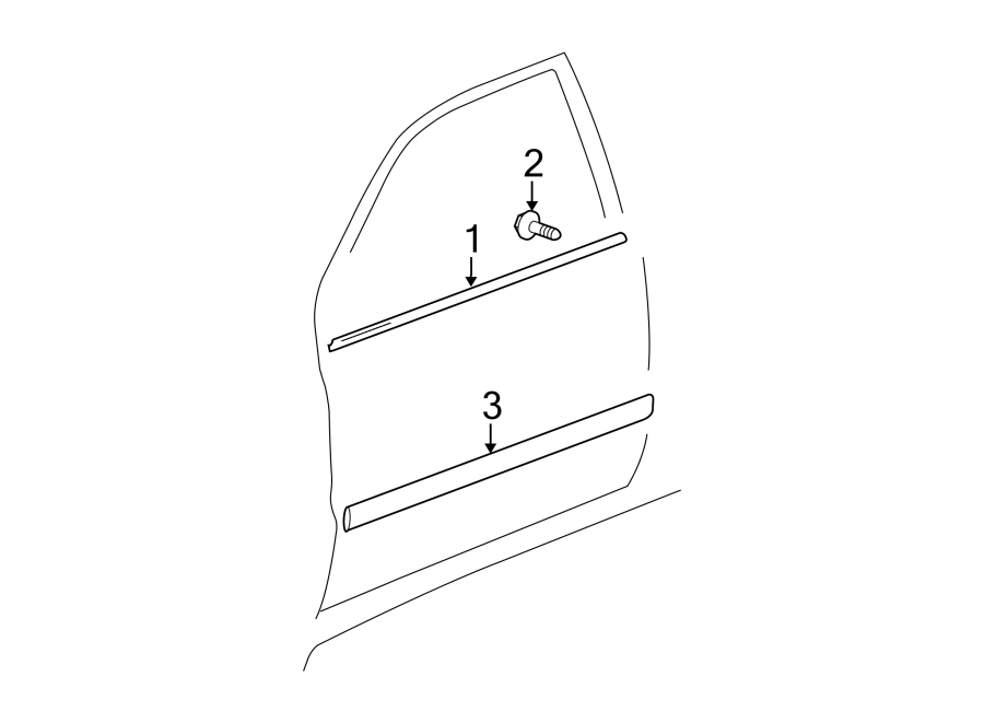 Diagram FRONT DOOR. EXTERIOR TRIM. for your 2005 Toyota 4Runner   