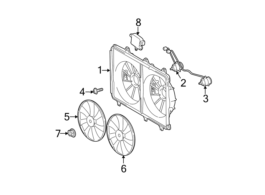 Diagram Cooling fan. for your 2012 Toyota Tacoma  Base Standard Cab Pickup Fleetside 