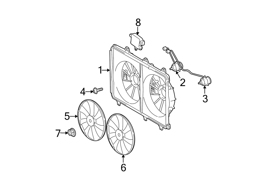 Diagram COOLING FAN. for your 2019 Toyota Highlander  Hybrid Limited Sport Utility 