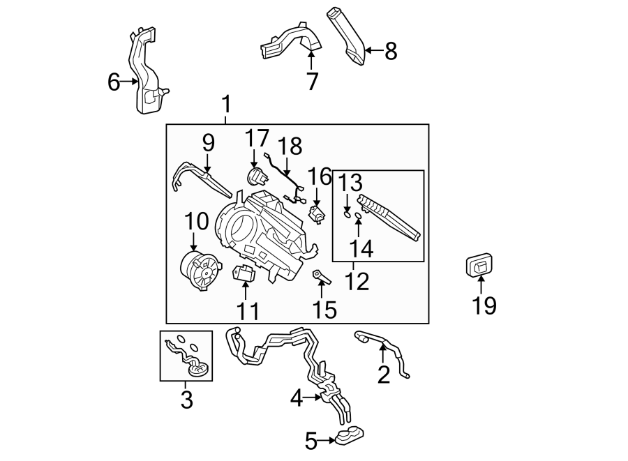 Diagram AIR CONDITIONER & HEATER. REAR HEATER. for your 2017 Toyota Highlander  Limited Sport Utility 