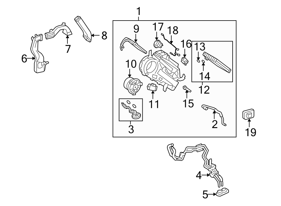 Diagram AIR CONDITIONER & HEATER. REAR HEATER. for your 2017 Toyota Highlander  Limited Sport Utility 