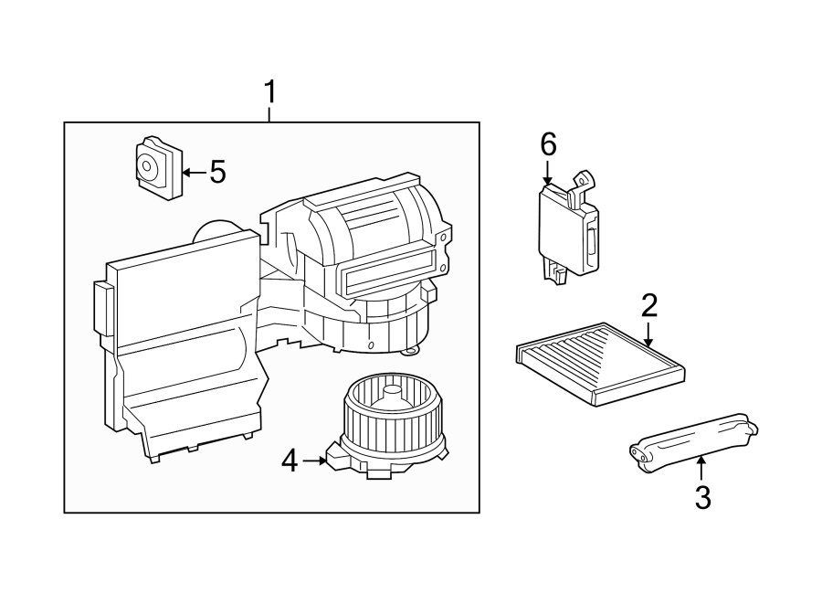 Diagram AIR CONDITIONER & HEATER. BLOWER MOTOR & FAN. for your Toyota Highlander  