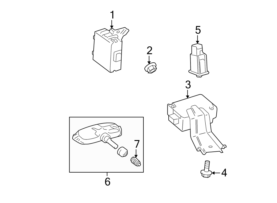 Diagram TIRE PRESSURE MONITOR COMPONENTS. for your 2010 Toyota Camry  LE SEDAN 