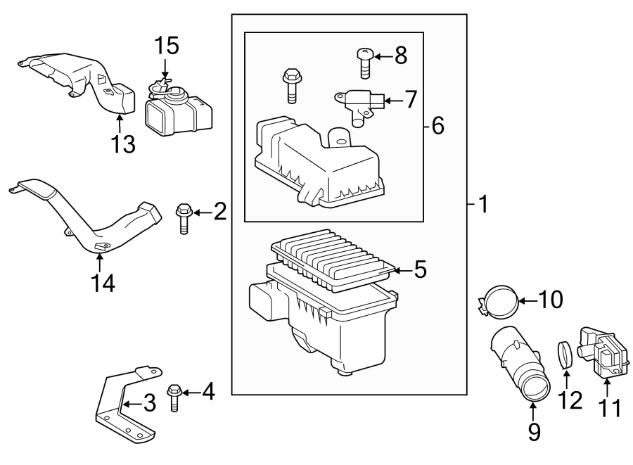 Diagram Engine / transaxle. Air intake. for your Toyota Tacoma  