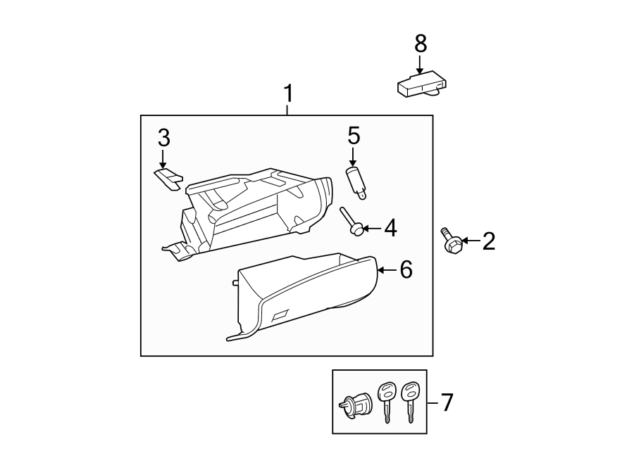 Diagram INSTRUMENT PANEL. GLOVE BOX. for your 2009 Toyota Highlander  Base Sport Utility 