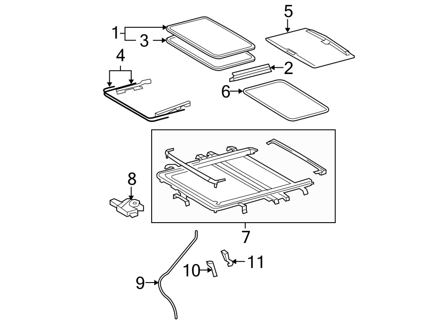 Diagram SUNROOF. for your Toyota Highlander  