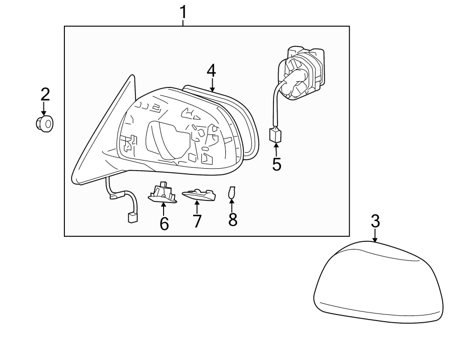 Diagram FRONT DOOR. OUTSIDE MIRRORS. for your 2020 Toyota Avalon   