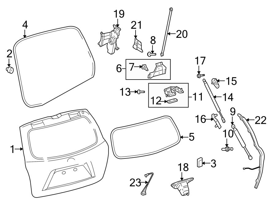 Diagram GATE & HARDWARE. for your 2012 Toyota Tundra   