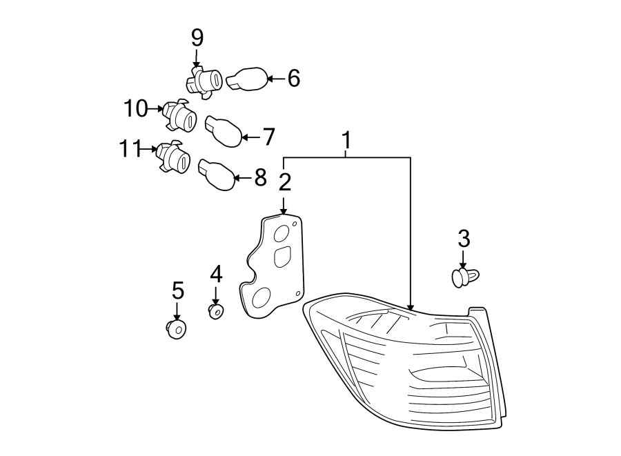 Diagram REAR LAMPS. COMBINATION LAMPS. for your 2007 Toyota Tacoma 4.0L V6 A/T RWD Base Extended Cab Pickup Fleetside 