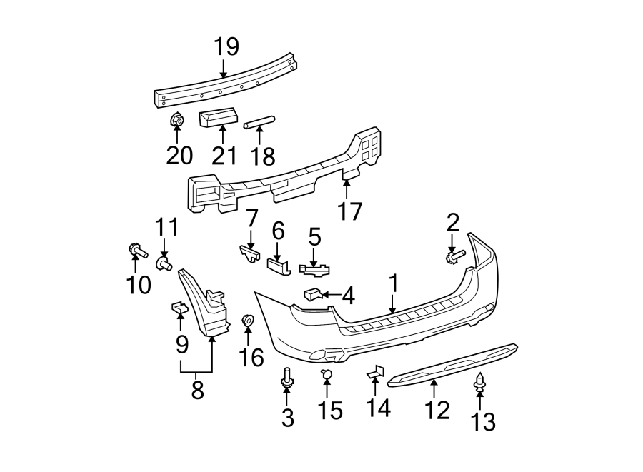 Diagram REAR BUMPER. BUMPER & COMPONENTS. for your 2009 Toyota Camry   