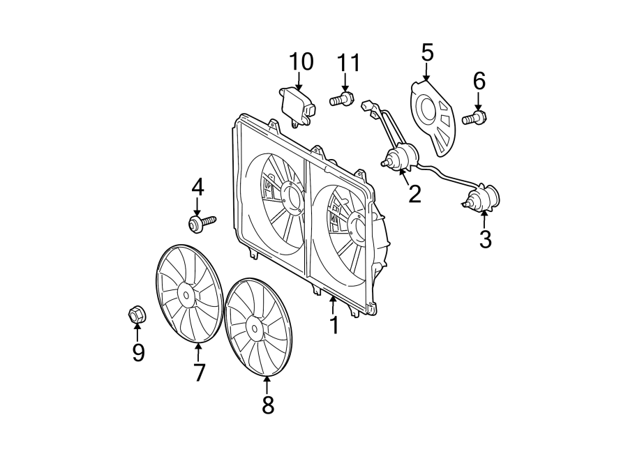 Diagram COOLING FAN. for your 2011 Toyota Yaris   