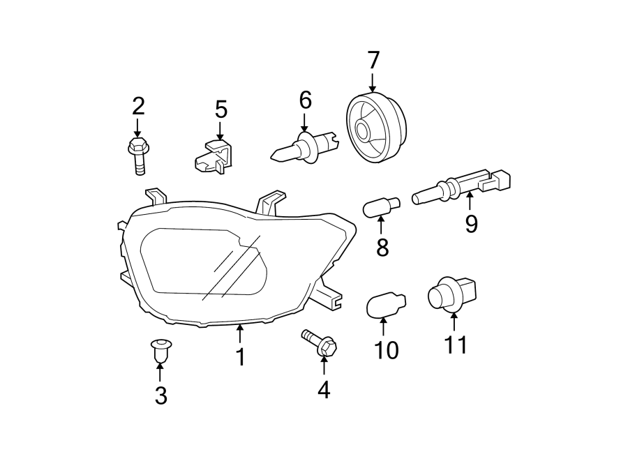 Diagram FRONT LAMPS. HEADLAMP COMPONENTS. for your 2019 Toyota Camry   