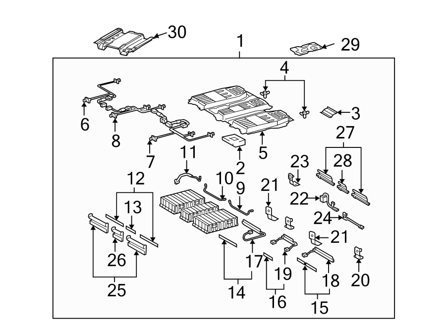 Diagram BATTERY. for your 2009 Toyota Highlander  Limited Sport Utility 