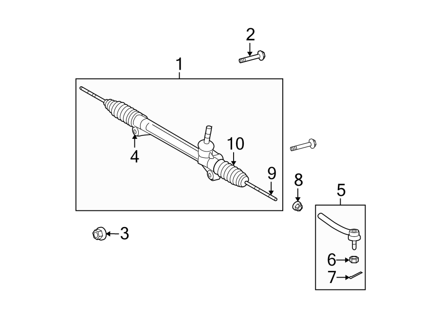 Diagram STEERING GEAR & LINKAGE. for your Toyota Highlander  